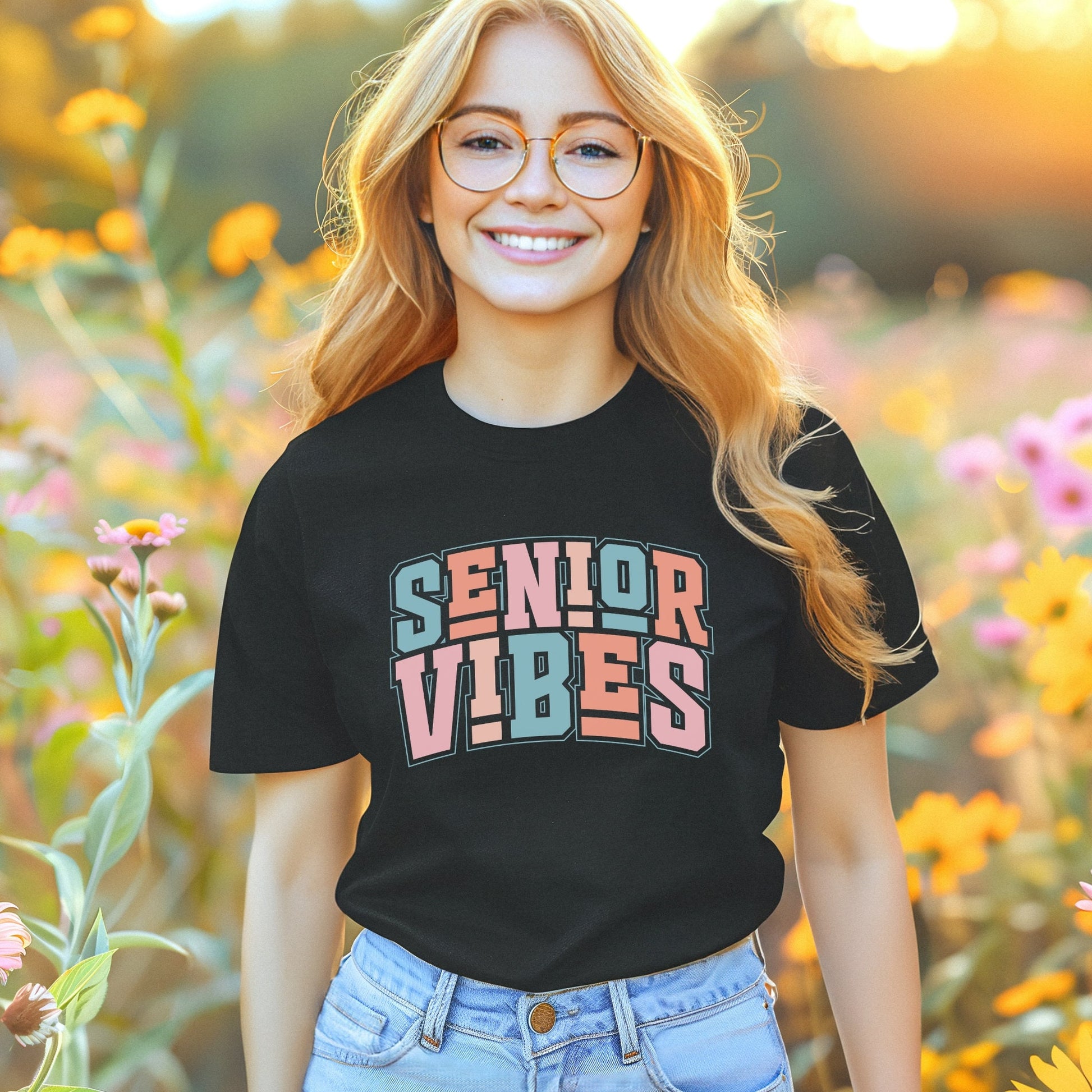 Pastel Senior Vibes T-Shirt, Shirt for Graduation, Senior Class of 2024, Graduation Shirt, High School Shirt, School Outfit, Senior Girl