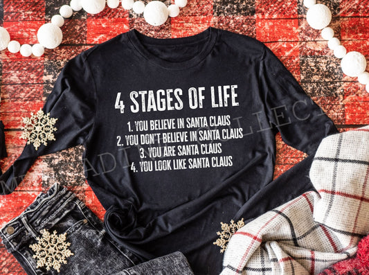 4 Stages of Life Santa Shirt