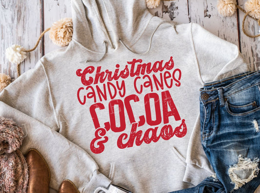 Christmas Candy Canes Cocoa & Chaos Shirt