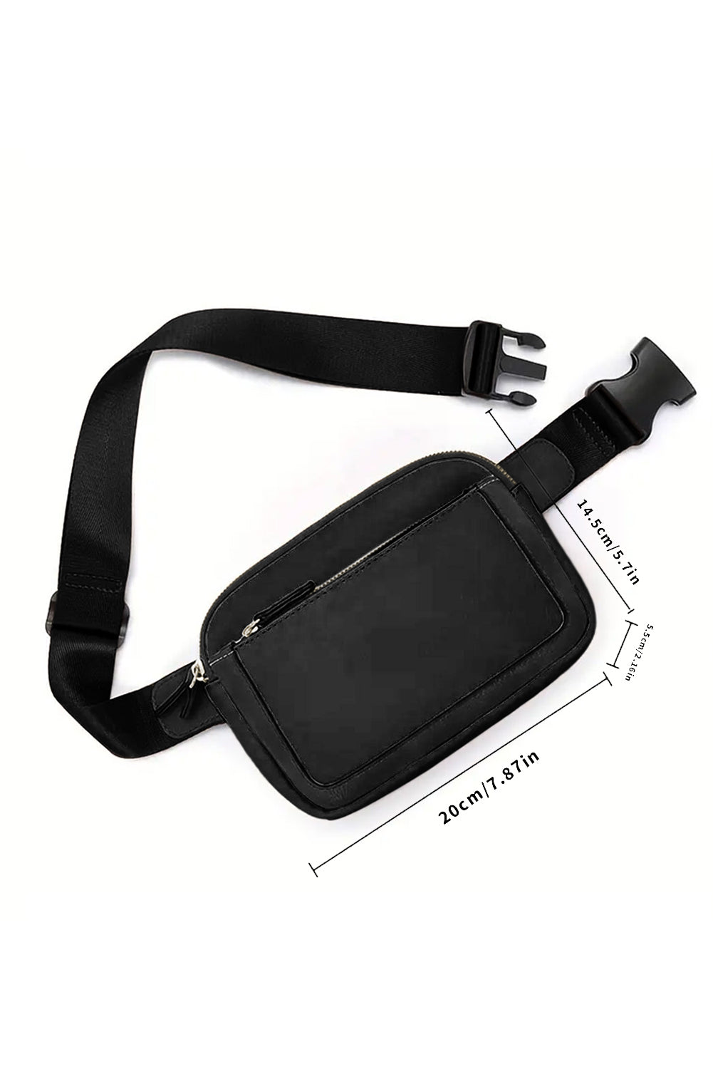 Black Adjustable Strap Mini PU Leather Crossbody Bag