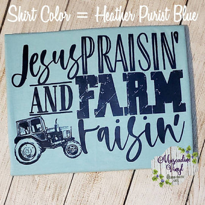 Jesus Praising and Farm Raisin' Shirt Unisex Fine Jersey Knit