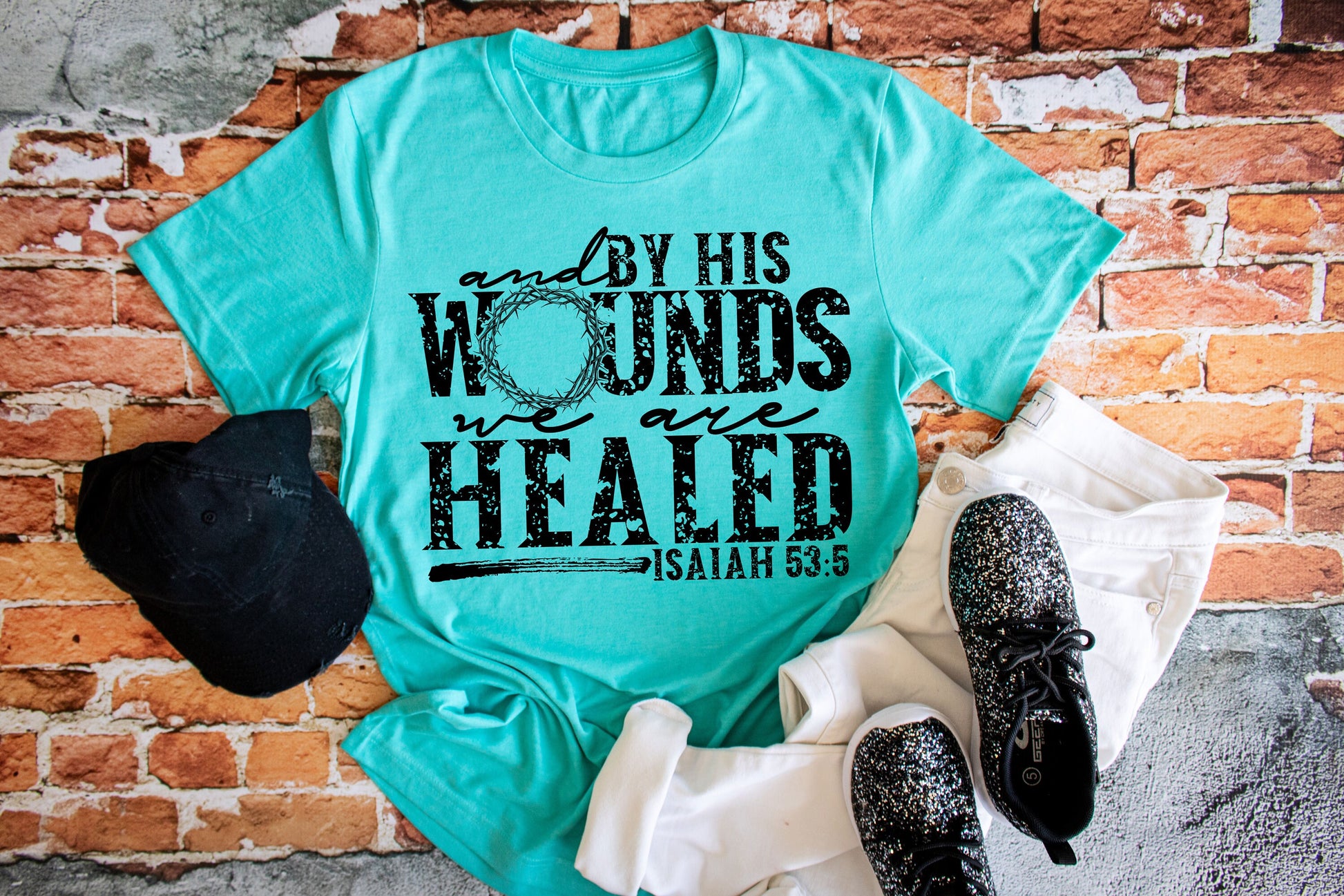 By His Wounds We Are Healed, Easter Shirt, Christian Shirt, Easter Shirt, Christian Apparel, Shirt For Her, Bible Quote Shirt, Jesus Shirt