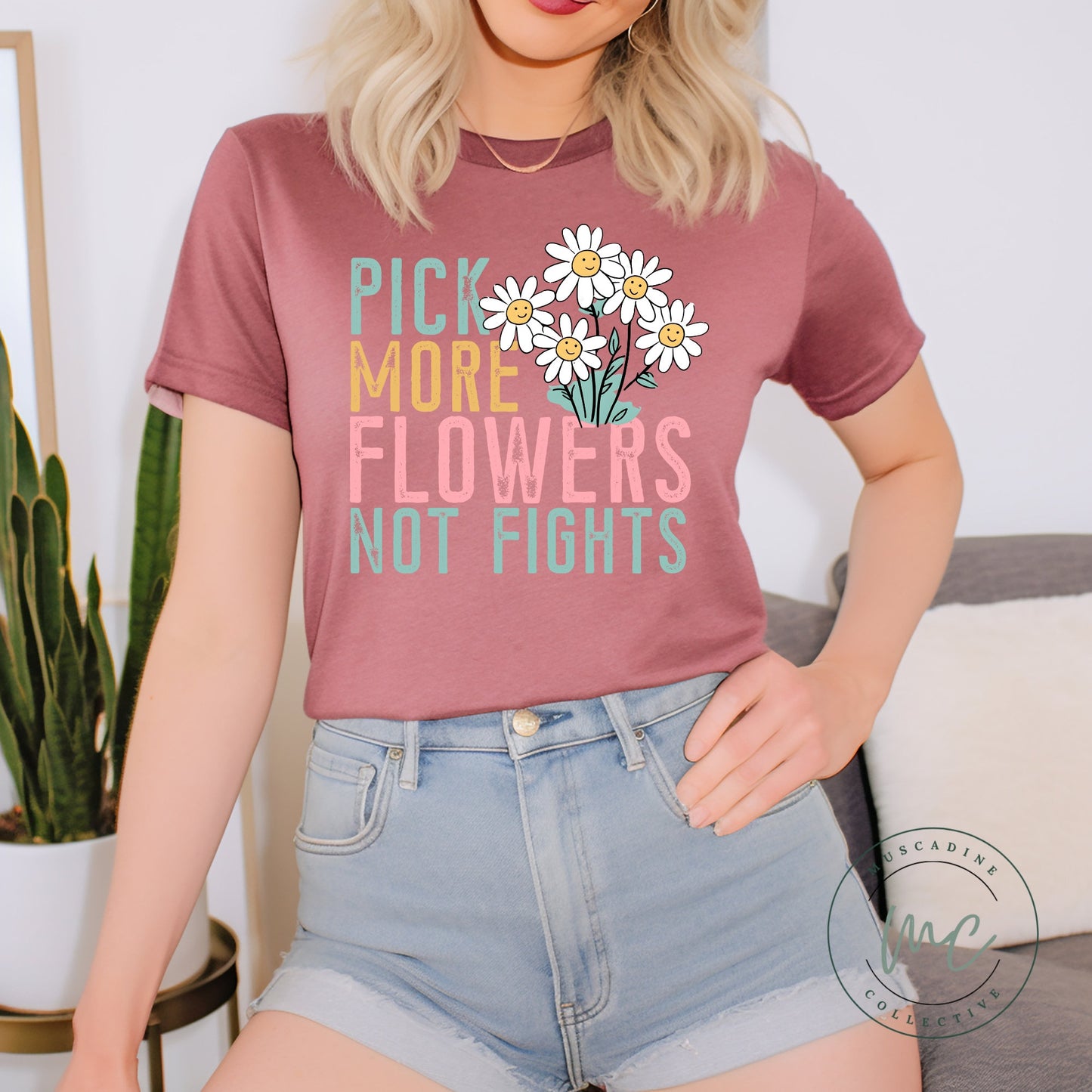 Pick Flowers Not Fights Shirt, Positive Shirt, Cute Boho Shirt, Spring Shirt For Women, Cute Be Kind Shirt, Kindness Shirt, Gift For Women