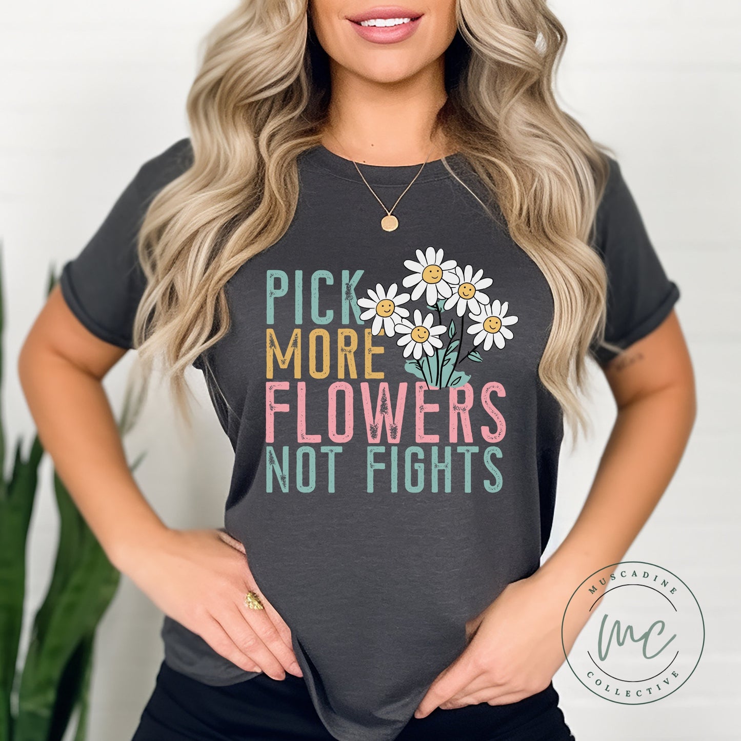 Pick Flowers Not Fights Shirt, Positive Shirt, Cute Boho Shirt, Spring Shirt For Women, Cute Be Kind Shirt, Kindness Shirt, Gift For Women