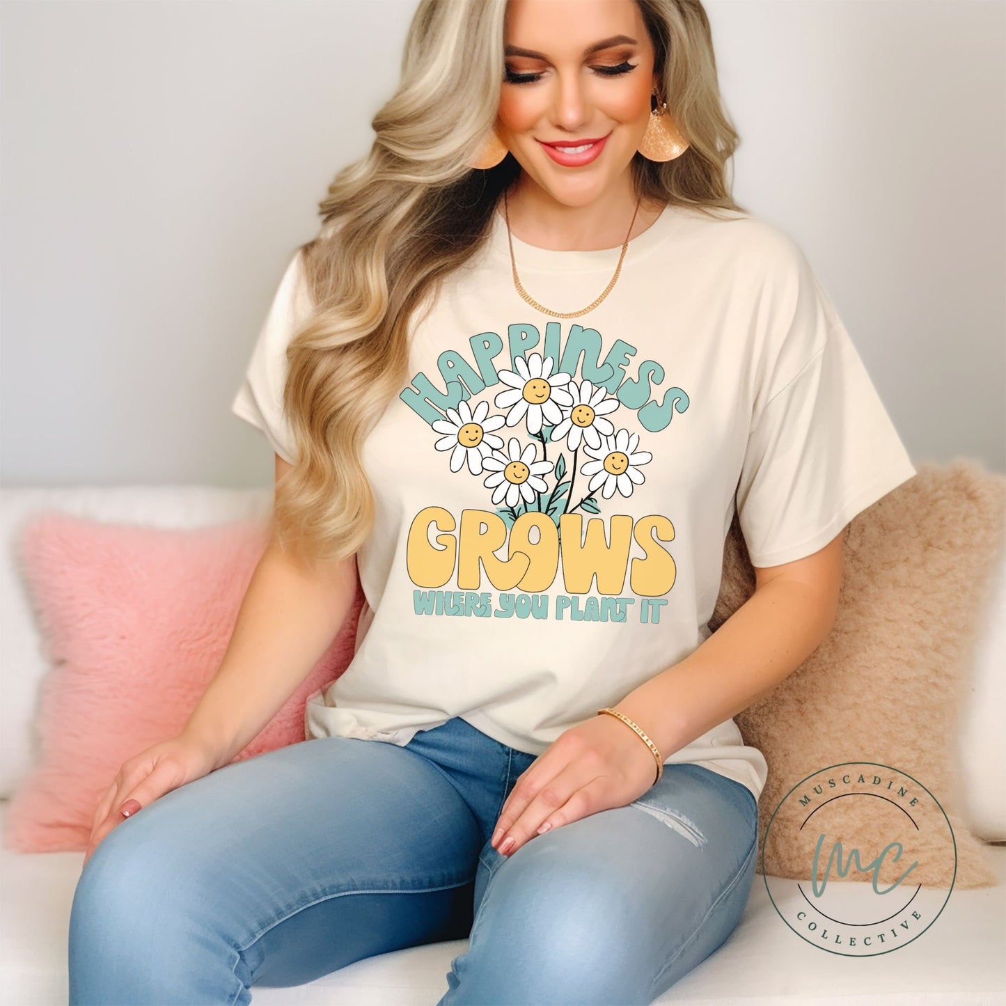 Happiness Grows Where You Plant It Shirt, Positive Shirt, Cute Boho Shirt, Spring Shirt For Women, Kindness Shirt, Gift For Women