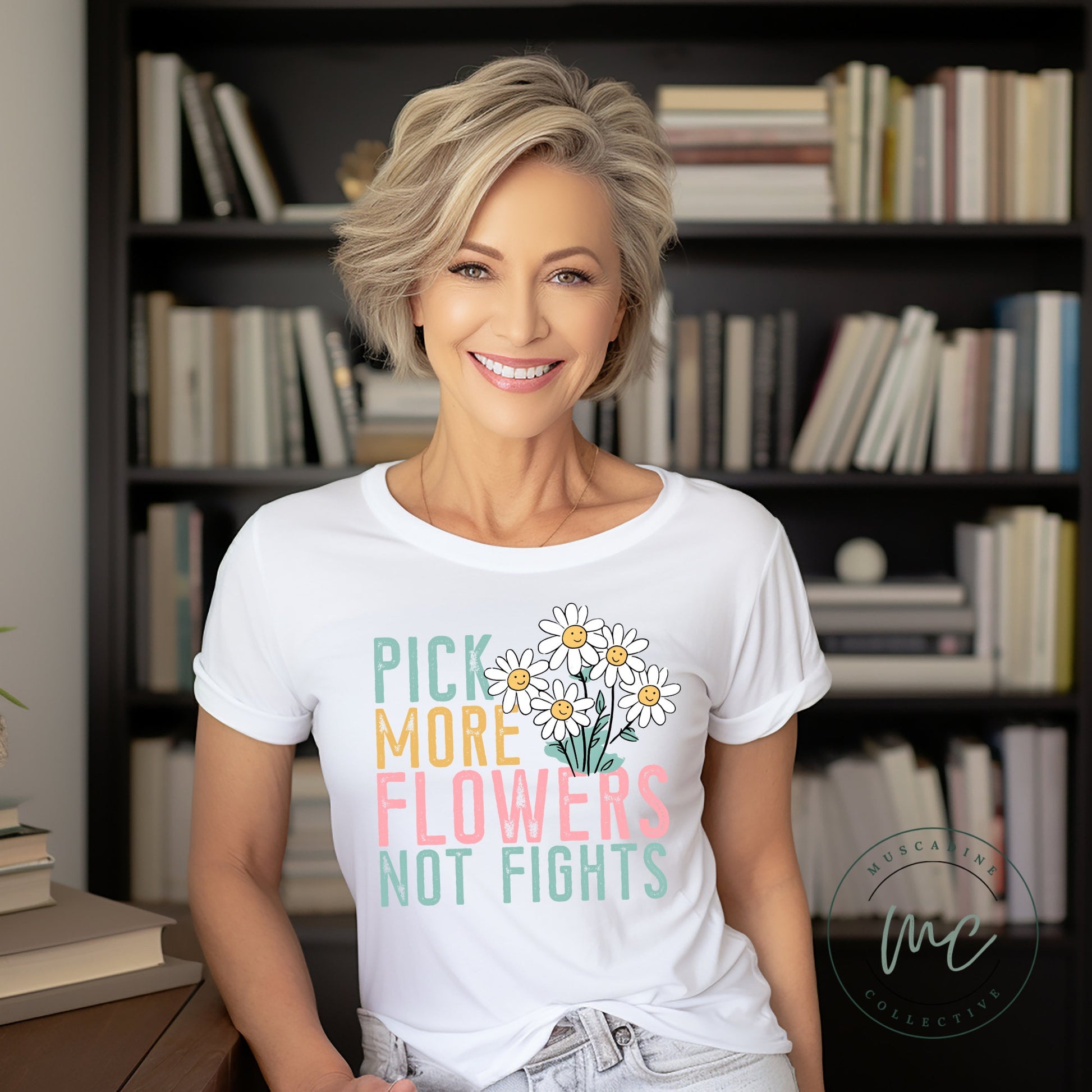 Pick Flowers Not Fights Shirt, Positive Shirt, Cute Boho Shirt, Spring Shirt For Women, Cute Be Kind Shirt, Kindness Shirt, Gift For Women