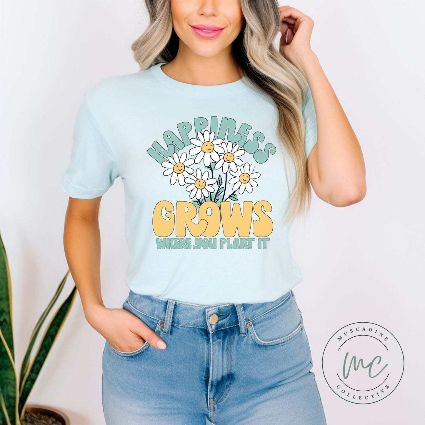 Happiness Grows Where You Plant It Shirt, Positive Shirt, Cute Boho Shirt, Spring Shirt For Women, Kindness Shirt, Gift For Women