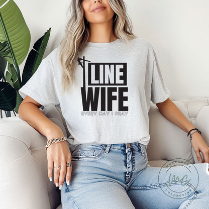 Line Wife Tshirt, Linemans Wife, Christian Wife, Journeyman Lineman Wife, Lineman Gifts, Blue Collar Wife, Graphic Tee, Lineman Wife Gifts