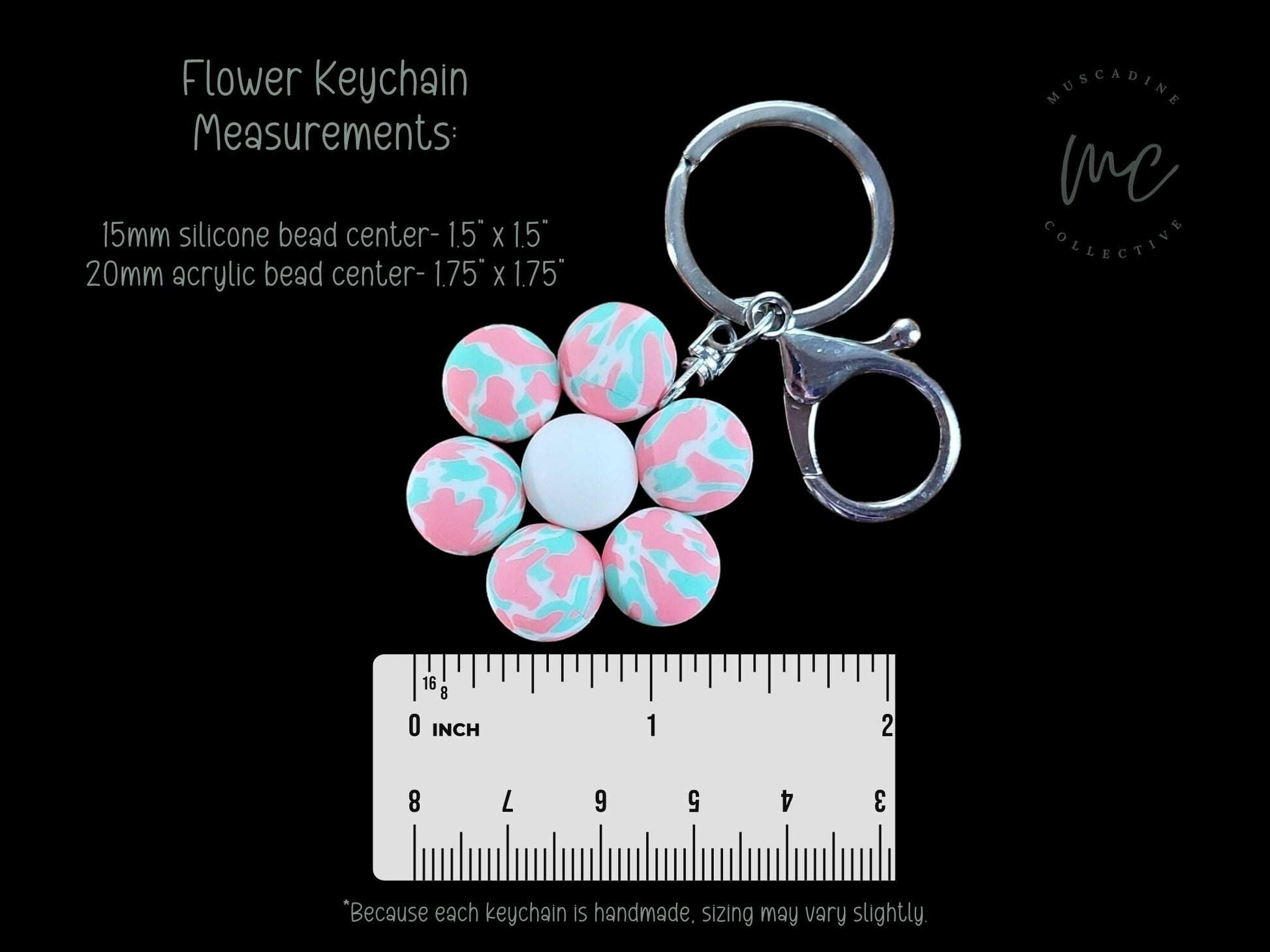 RTS Silicone Flower Keychain, Ready To Ship, Cute Flower Keychain, Flower Zipper Pull, Cute Gift For Mom, Leopard Flower, Camo Flower