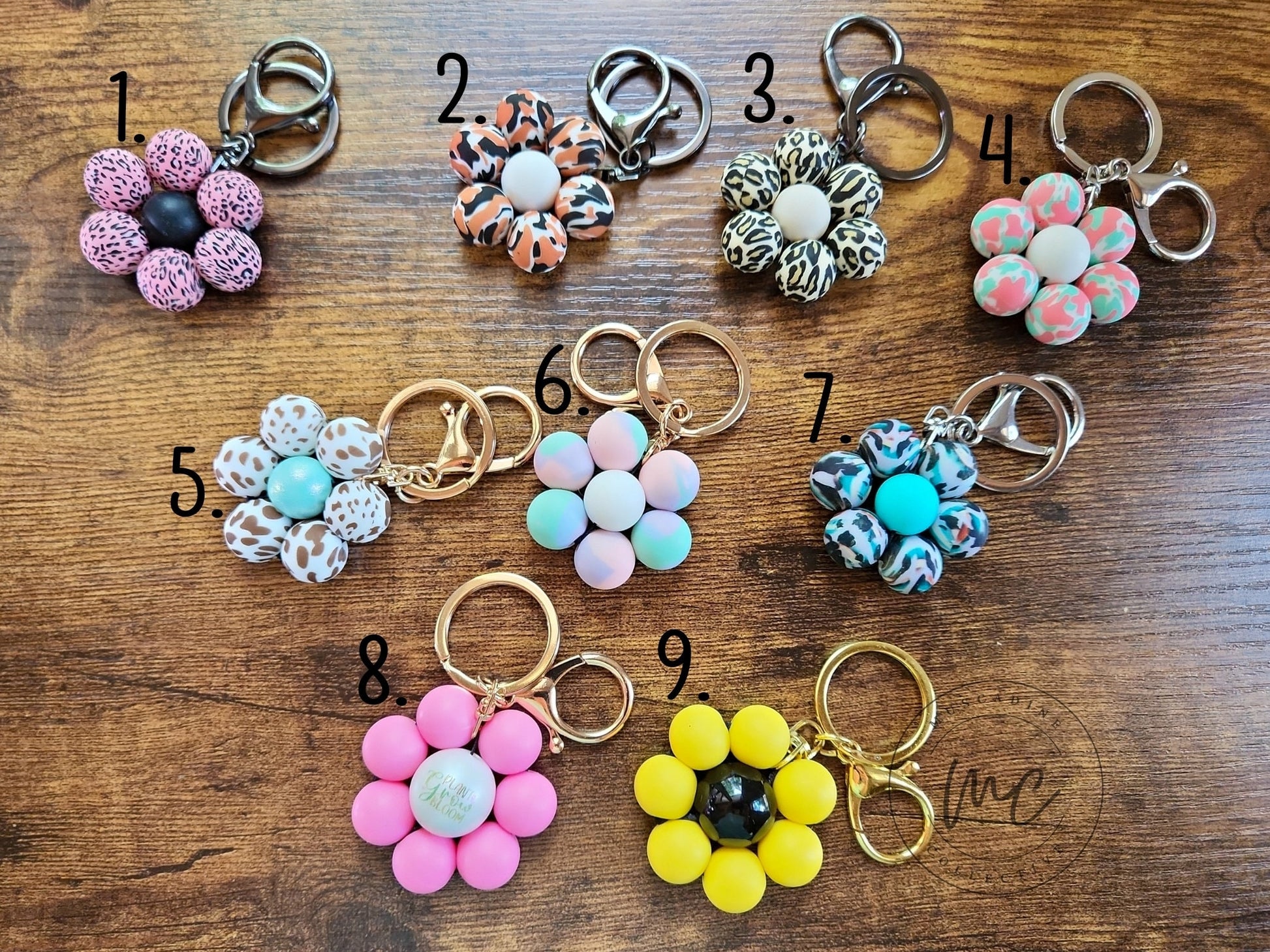 RTS Silicone Flower Keychain, Ready To Ship, Cute Flower Keychain, Flower Zipper Pull, Cute Gift For Mom, Leopard Flower, Camo Flower