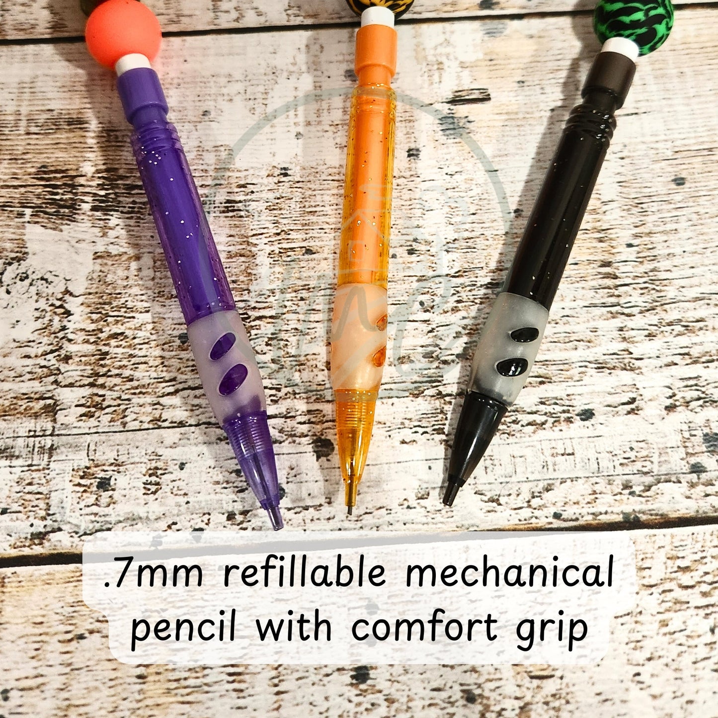 Beaded Halloween Pen, Pumpkin Pen, Halloween Pencil, Teacher Gift, Refillable Pen, Naughty Skeleton