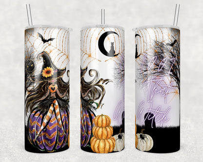 Personalized Tumbler, 20oz Tumbler, 100% That Witch, Halloween Gift, Witchy Gift, Gift For Her, Spooky Gift, Halloween Lover, Spooky Season