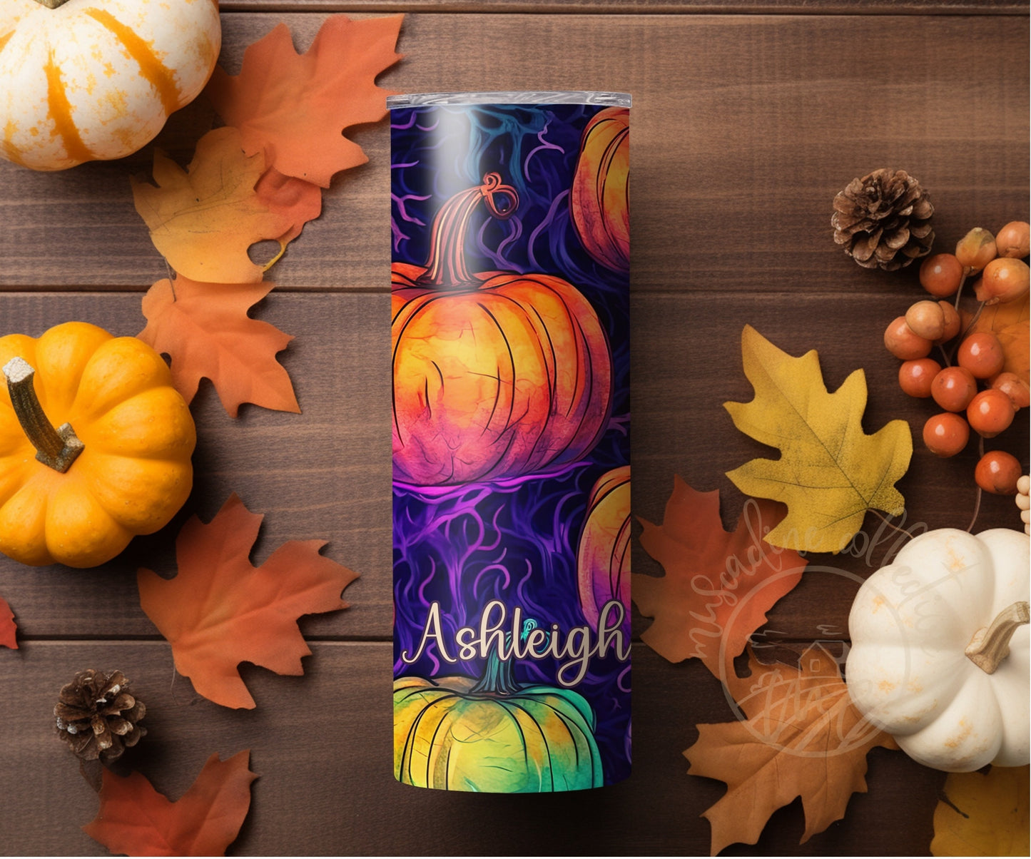 Colorful Pumpkin Halloween Tumbler, 20oz Stainless Steel Tumbler, Pumpkin Patch, Halloween Gift, Witchy Gift, Gift For Her, Spooky Gift