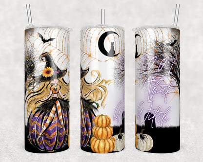 Personalized Tumbler, 20oz Tumbler, 100% That Witch, Halloween Gift, Witchy Gift, Gift For Her, Spooky Gift, Halloween Lover, Spooky Season