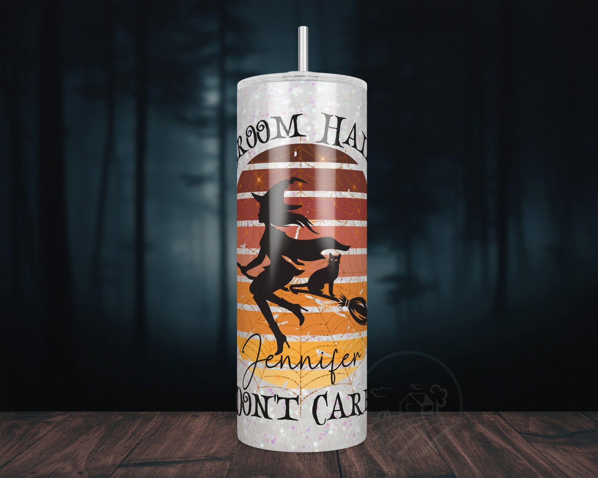 Personalized Tumbler, 20oz Tumbler, Broom Hair Don't Care, Halloween Gift, Witchy Gift, Gift For Her, Spooky Gift, Witch Mug, Spooky Season