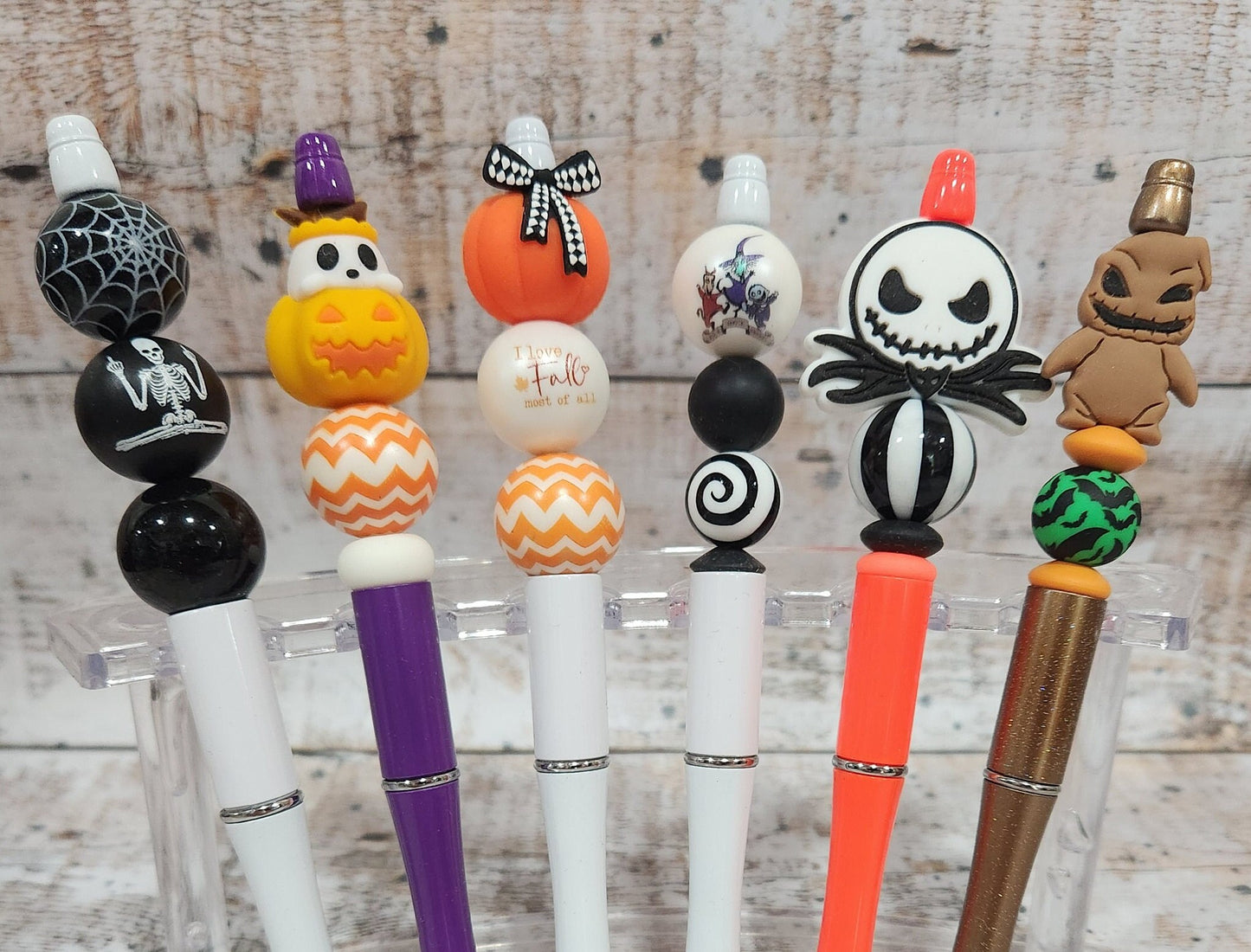 halloween pen, ballpoint pen, cute halloween pen, skeleton pen, pumpkin pen, ballpoint pen, beaded pen, jack pen