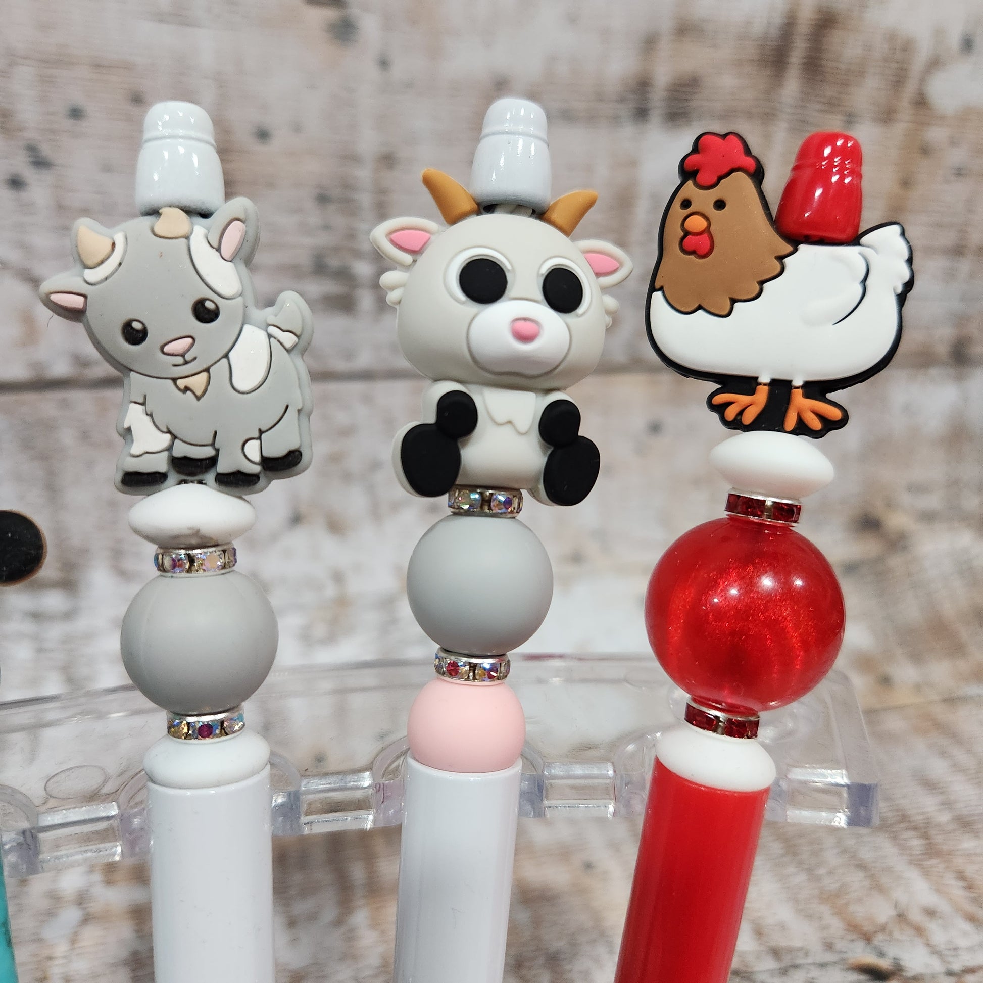 Farm Animals Beaded Pen, Journaling, Scrapbooking, Fun Pen, Horse Gifts, Cow, Cowboy Hat, Refillable Pen, Mechanical Pencil, Farmer Gift