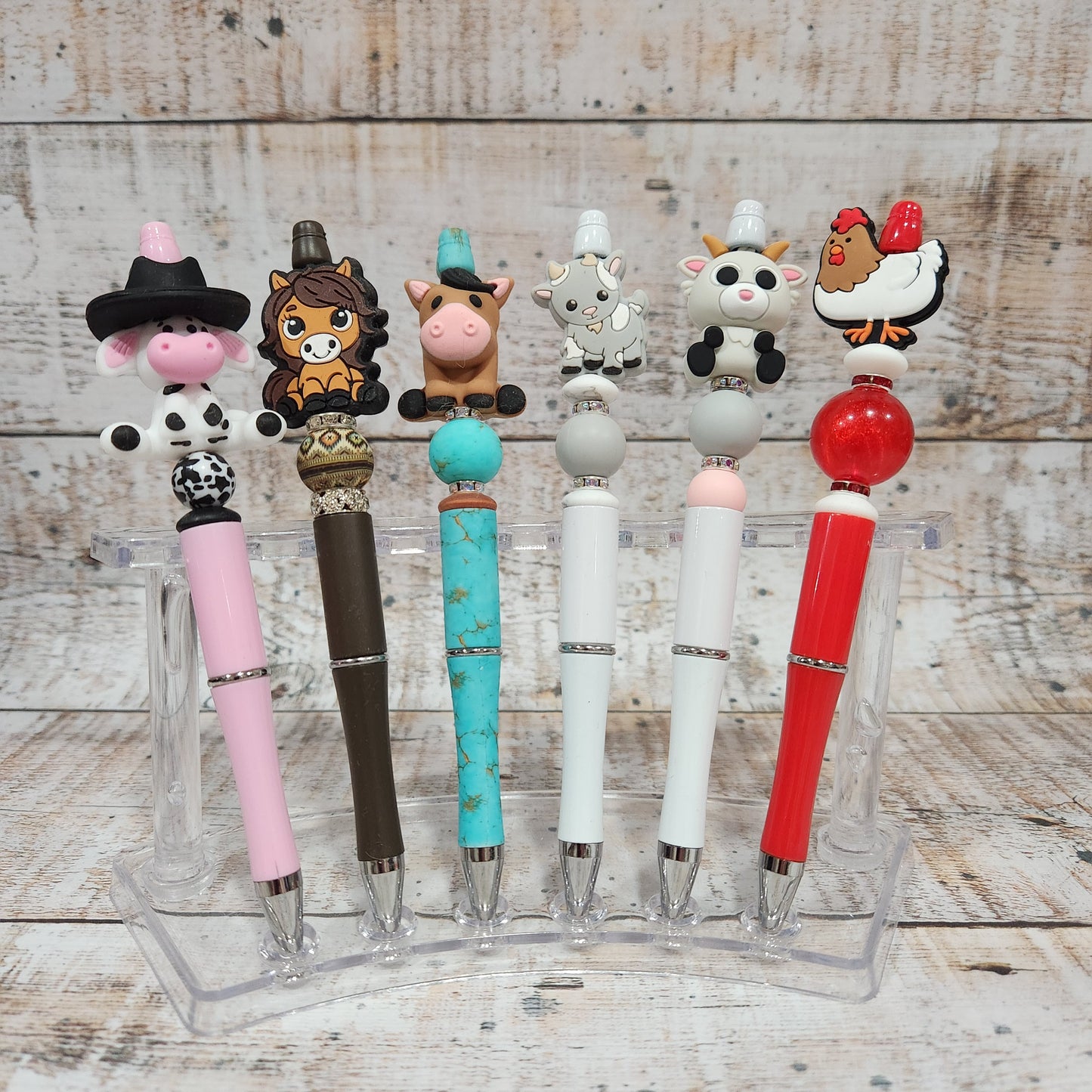 Farm Animals Beaded Pen, Journaling, Scrapbooking, Fun Pen, Horse Gifts, Cow, Cowboy Hat, Refillable Pen, Mechanical Pencil, Farmer Gift