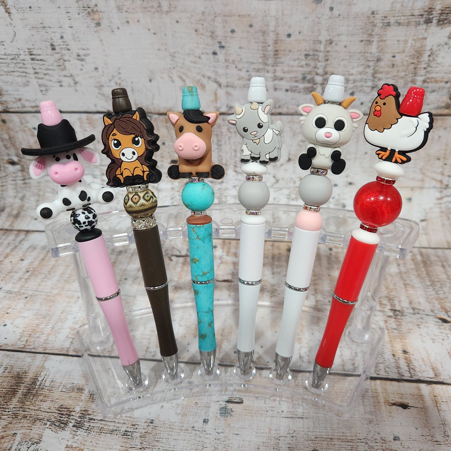 Farm Animals Beaded Pen, Journaling, Scrapbooking, Fun Pen, Horse Gifts, Cow, Cowboy Hat, Refillable Pen, Mechanical Pencil, Farmer Gift