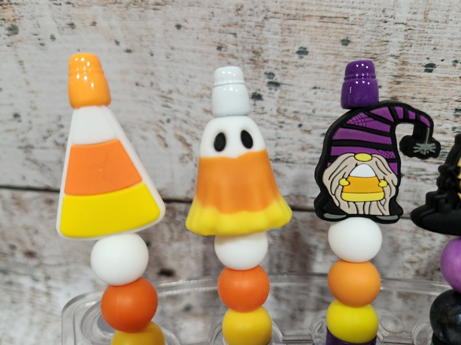 Beaded Halloween Pen, Journaling, Scrapbooking, Glow In The Dark Ghost, Candy Corn, Refillable Ink Pen, Office Pens, Cute Pen, Spooky Season