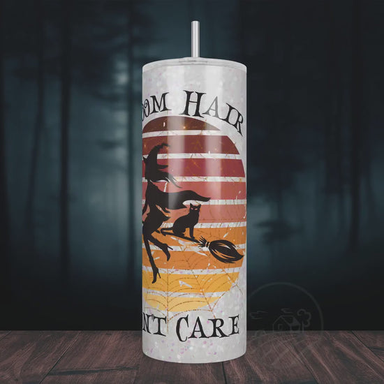 Personalized Tumbler, 20oz Tumbler, Broom Hair Don't Care, Halloween Gift, Witchy Gift, Gift For Her, Spooky Gift, Witch Mug, Spooky Season