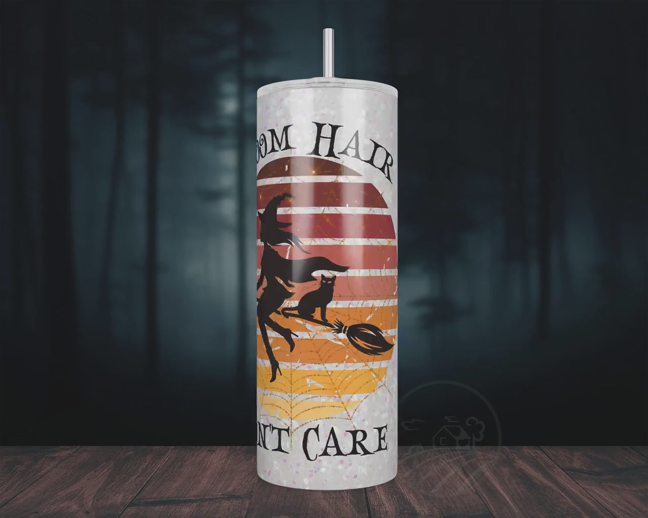 Personalized Tumbler, 20oz Tumbler, Broom Hair Don't Care, Halloween Gift, Witchy Gift, Gift For Her, Spooky Gift, Witch Mug, Spooky Season