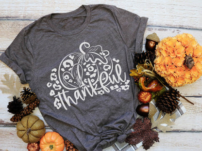 Leopard Pumpkin Thankful Shirt