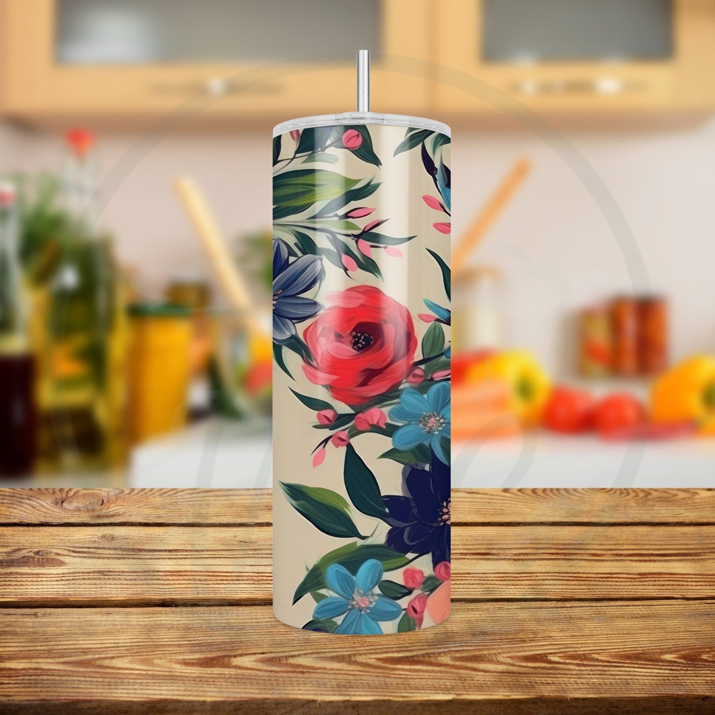 Vintage Spring Floral 20oz Tumbler, Cottagecore Floral Coffee Tumbler, Mother's Day Gift, Spring Flowers, Florist Gift