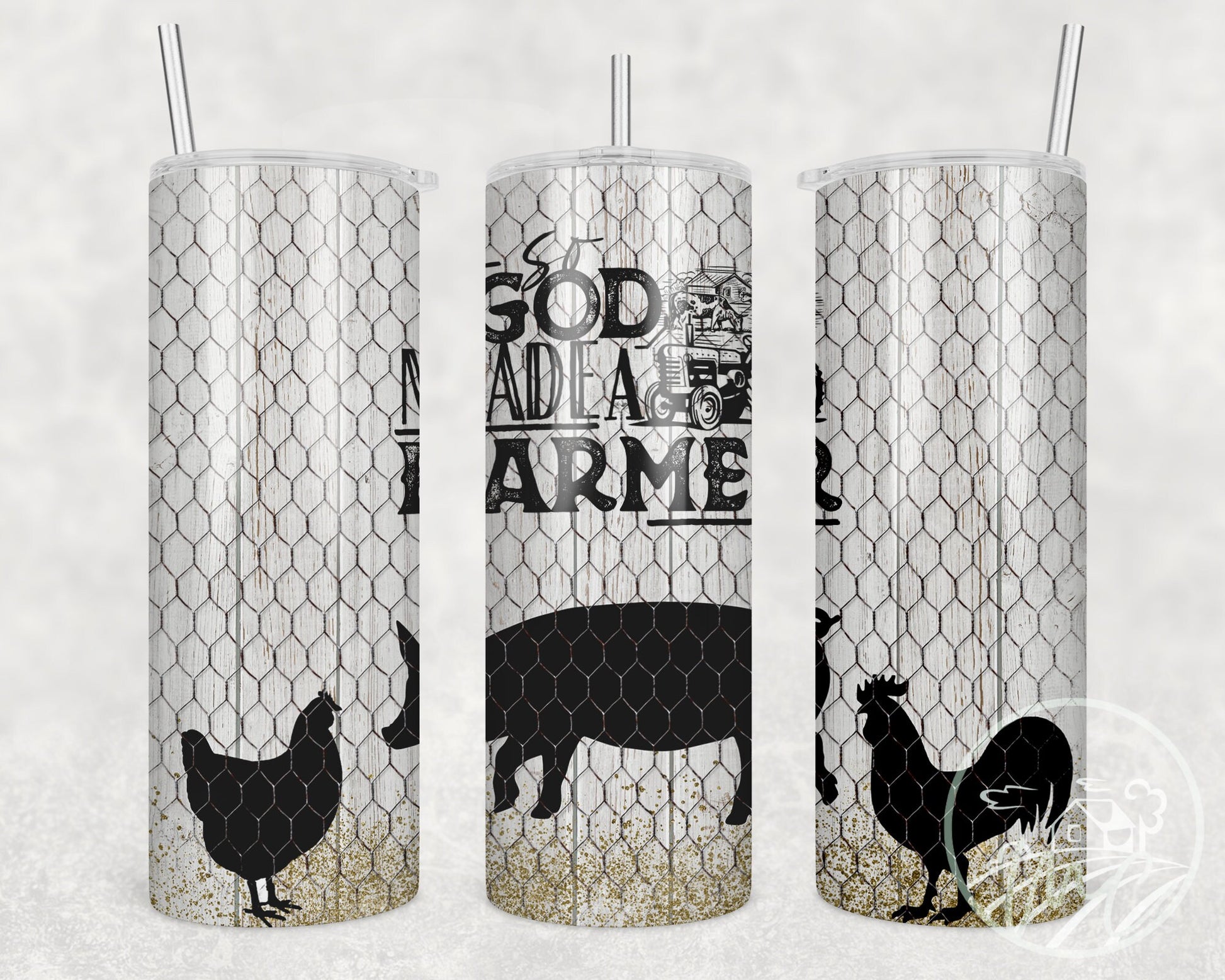 So God Made A Farmer Tumbler, 20oz Skinny, Farm Tumbler, Homesteader Gift, Rustic Gifts, Farmhouse Decor, Farmhouse Kitchen, Tumbler Gift