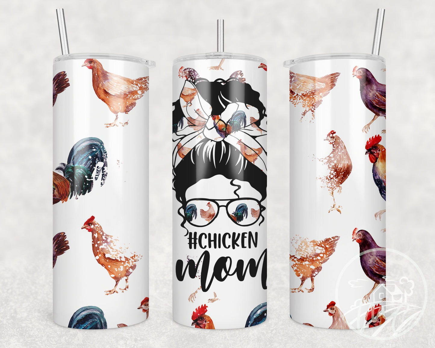 Chicken Tumbler with Straw, 20oz Skinny, Chicken Mom, Farm Tumbler, Homesteader Gift, Crazy Chicken Lady, Gift For Mom, Coffee Tumbler