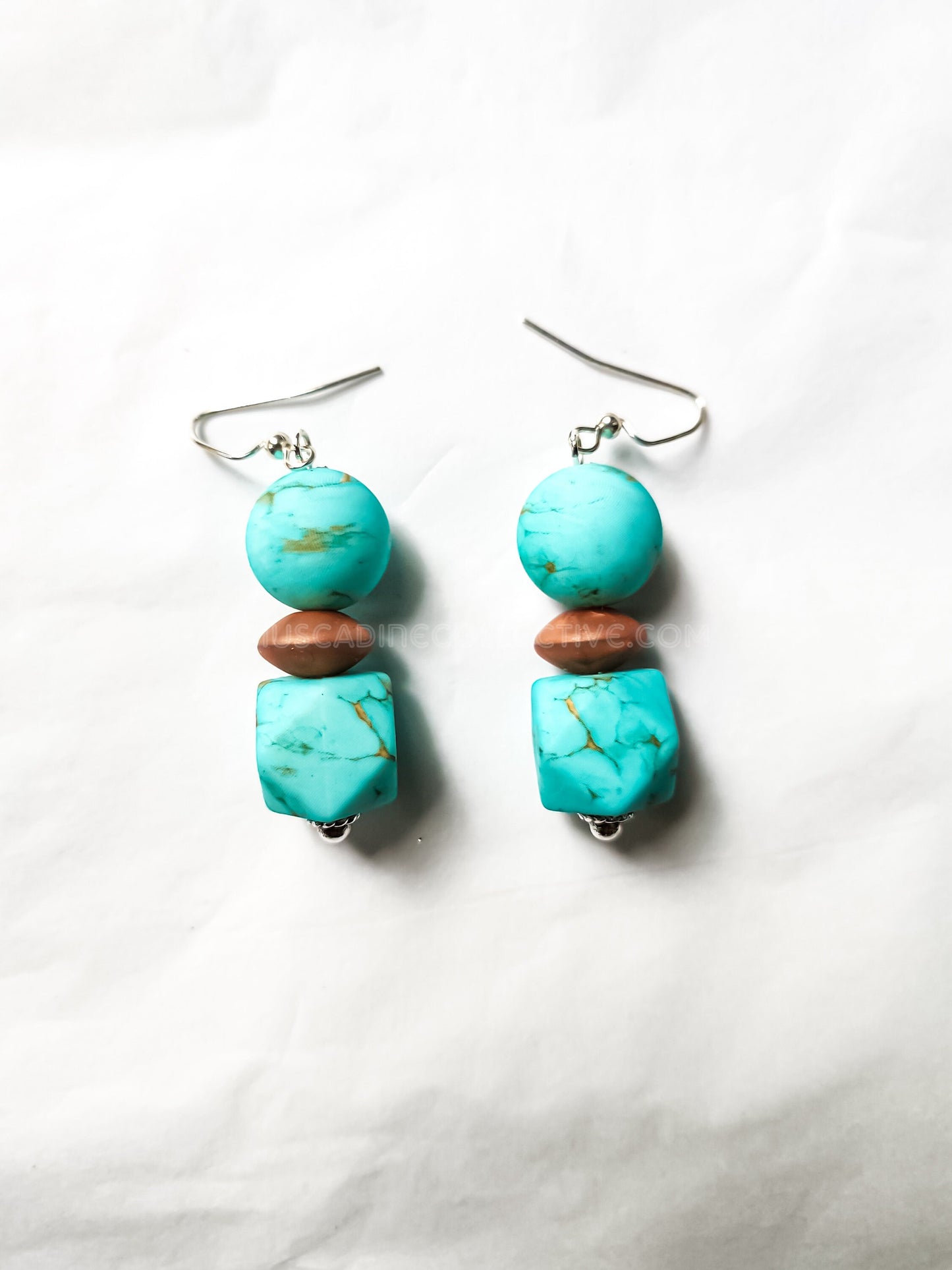 Silicone Turquoise Earrings, Lightweight Beaded Earrings, Western, Boho Earrings, Drop Earrings, Southwest, Gift For Cowgirl, Rodeo