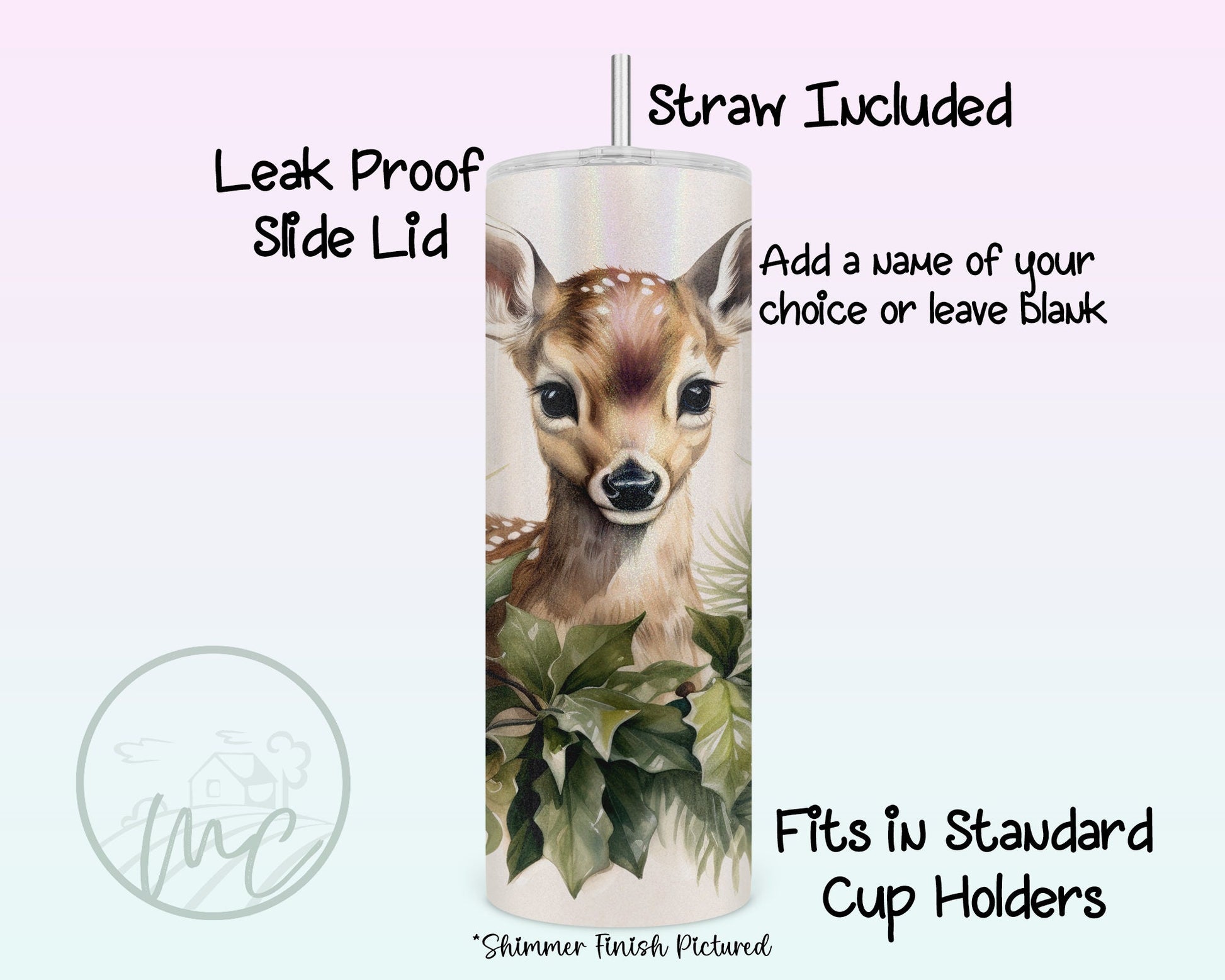 Christmas Tumbler With Straw, Christmas Deer, Coffee Tumbler, Gift for Best Friend Female, Stocking Stuffer For Adult, Wreath, 20oz skinny