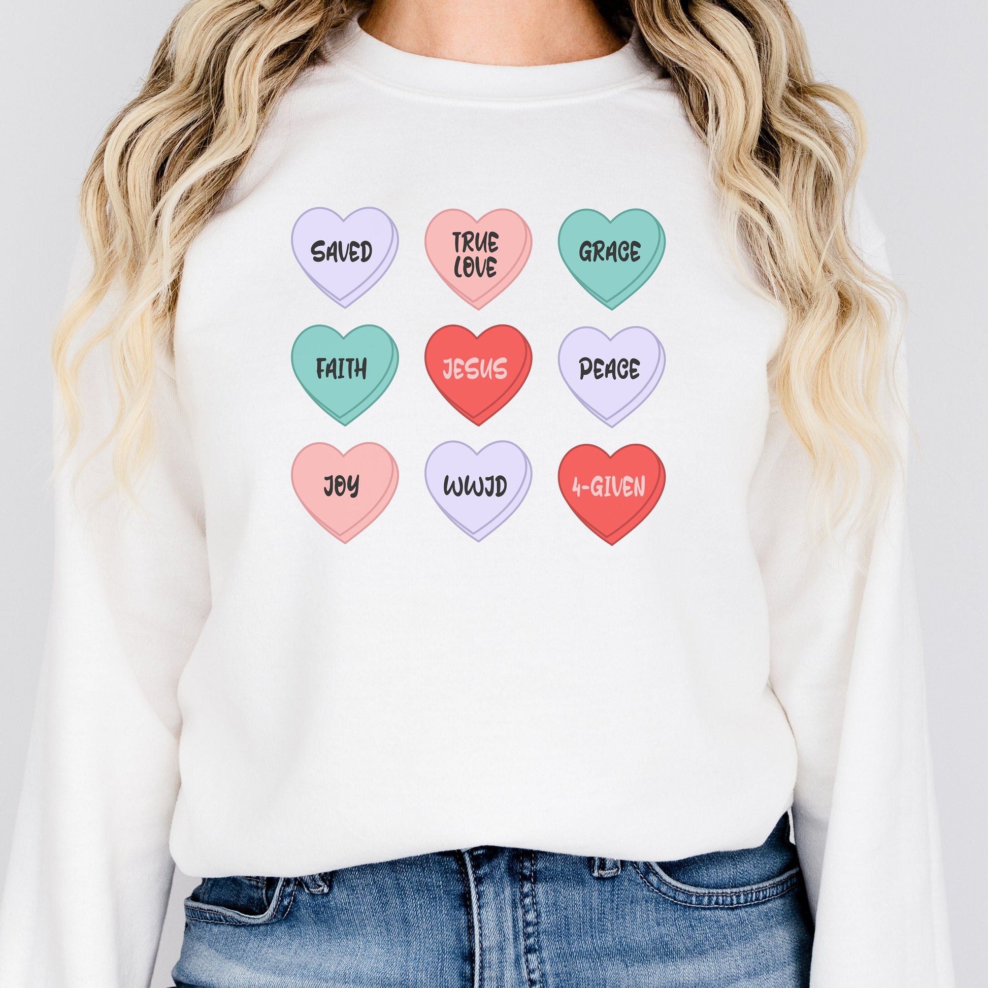 Conversation Hearts t shirt, Valentines Day Shirt, Faith Based Tshirt, Christian Sweatshirt Woman, Valentine Sweatshirt For Women