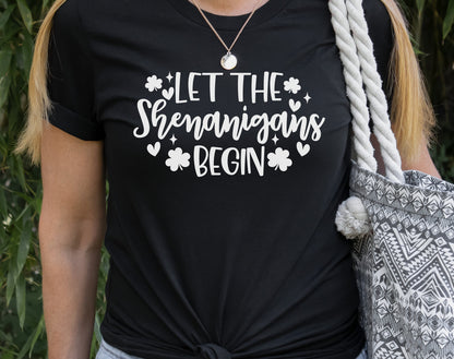 St Patrick's Day Shirt, Irish Shirt, Let The Shenanigans Begin, Irish Gifts For Women, Youth Shirt, Lucky Shamrock Tee, Youth St Patty's