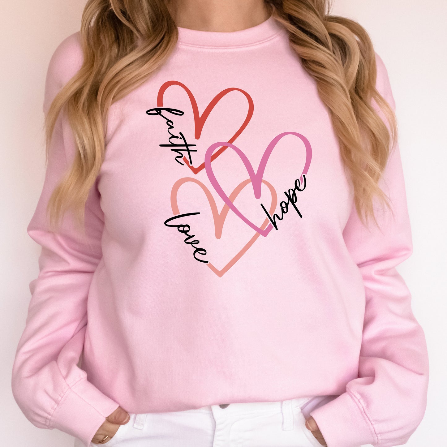 Christian t shirt, Valentines Day Shirt, Faith Based Tshirt, Christian Sweatshirt For Woman Trendy, Faith Hope Love Hearts, Christian Gifts